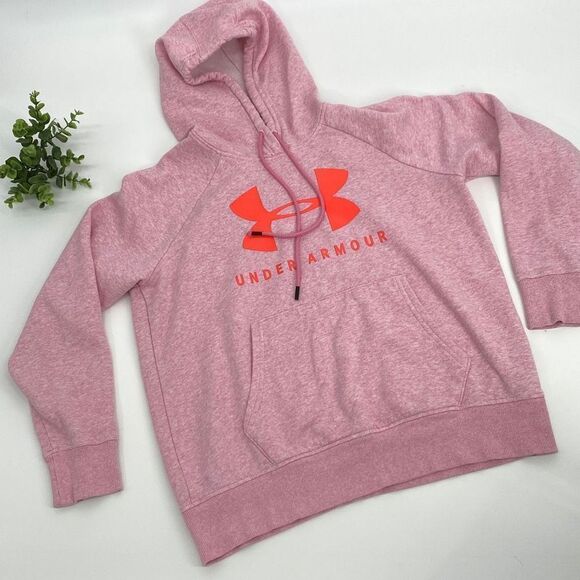 Under Armour RIVAL FLEECE SPORTSTYLE‎ GRAPHIC HOODIE Pink Small - Picture 1 of 16